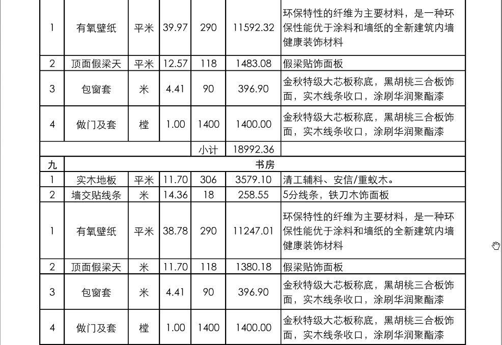 廈門裝修報價房屋表格圖_廈門房屋裝修報價表_廈門裝修報價房屋表格